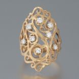 Ladies' Gold and Diamond Arabesque Ring