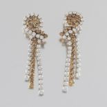 Pair of White and Champagne Diamond Earrings by Crivelli