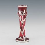 Ruby Bud Vase with Sterling Overlay