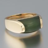 Ladies' BVLGARI Italian Gold and Jade Ring