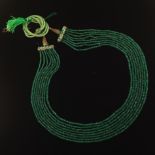 Ladies' Eight Strand Emerald Necklace