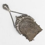 Art Nouveau E.A. Bliss Coin Silver Ladies' Purse with Belt Clip, ca. Late 19th Century