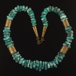 Ladies' Traditional Tibetan Gilt Copper Alloy, Turquoise and Coral Necklace