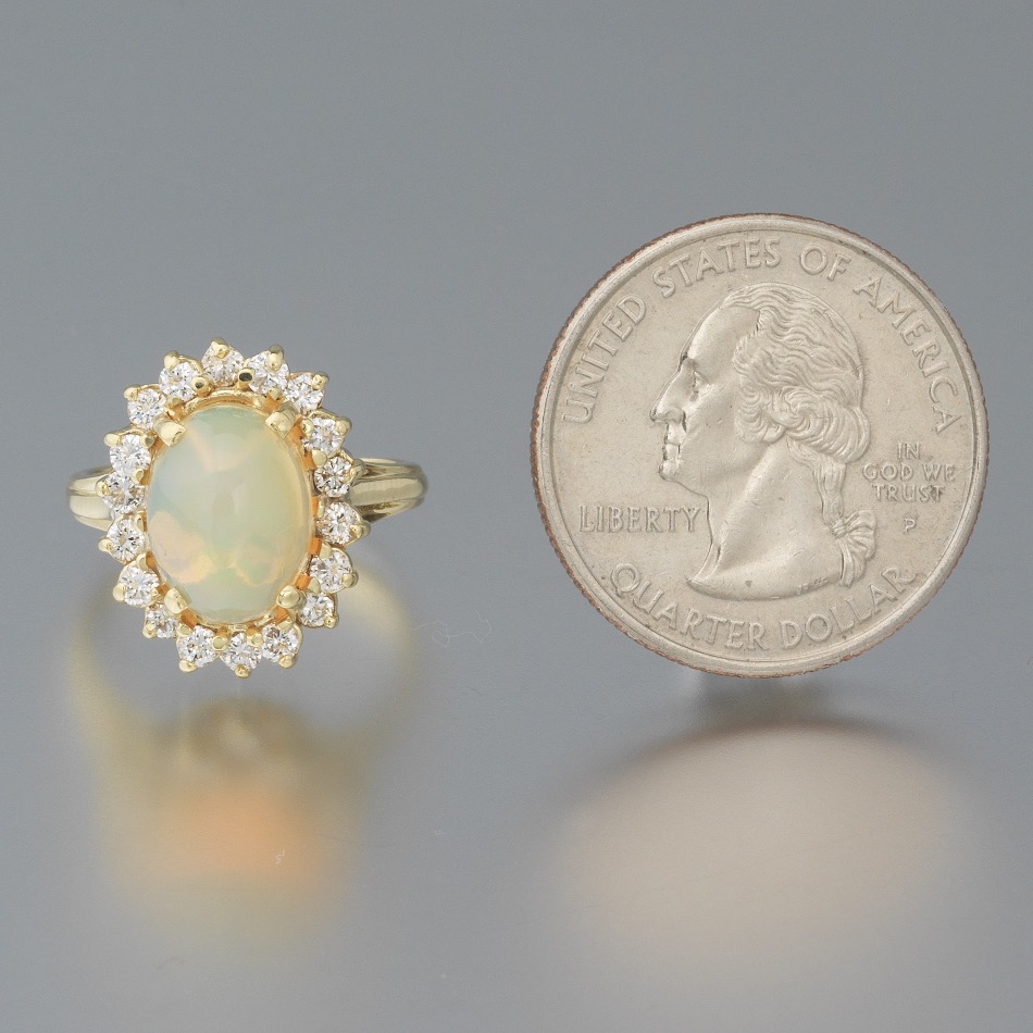 Ladies' Gold, Opal and Diamond Cocktail Ring - Image 2 of 7