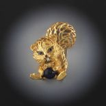 Cartier Gold, Lapis, and Diamond Squirrel Brooch