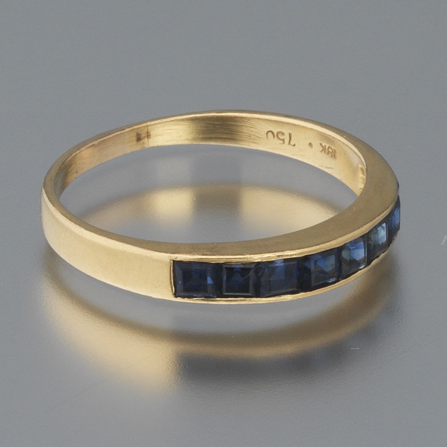 Ladies' Gold and Blue Sapphire Band - Image 5 of 6