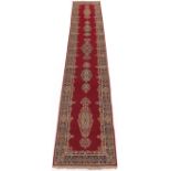 Semi-Antique Fine Hand Knotted Kerman Long Runner, ca. 1970's