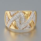 Ladies' Two-Tone Gold and Diamond Band