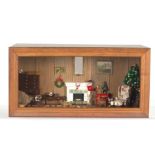 Vintage Doll House Holiday Festivities Room Shadow Box