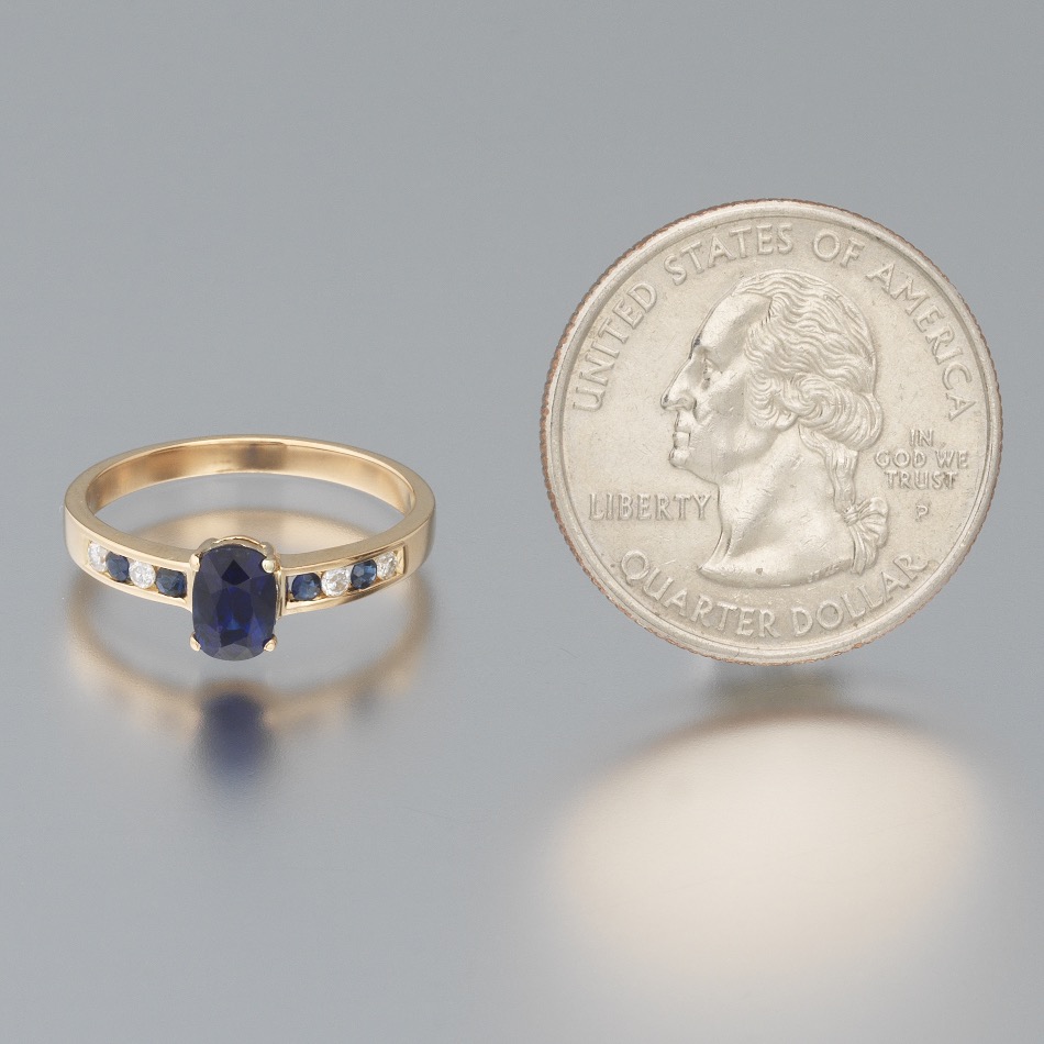 Ladies' Gold, Blue Sapphire and Diamond Ring - Image 2 of 7