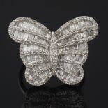 Ladies' Gold and Diamond Butterfly Ring