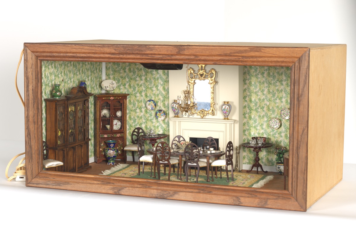 Vintage Doll House Formal Dining Room Shadow Box - Image 4 of 6