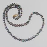 Ladies' Gold and Tahitian Pearl Necklace