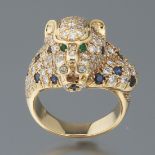 Ladies' Diamond and Sapphire Panther Ring