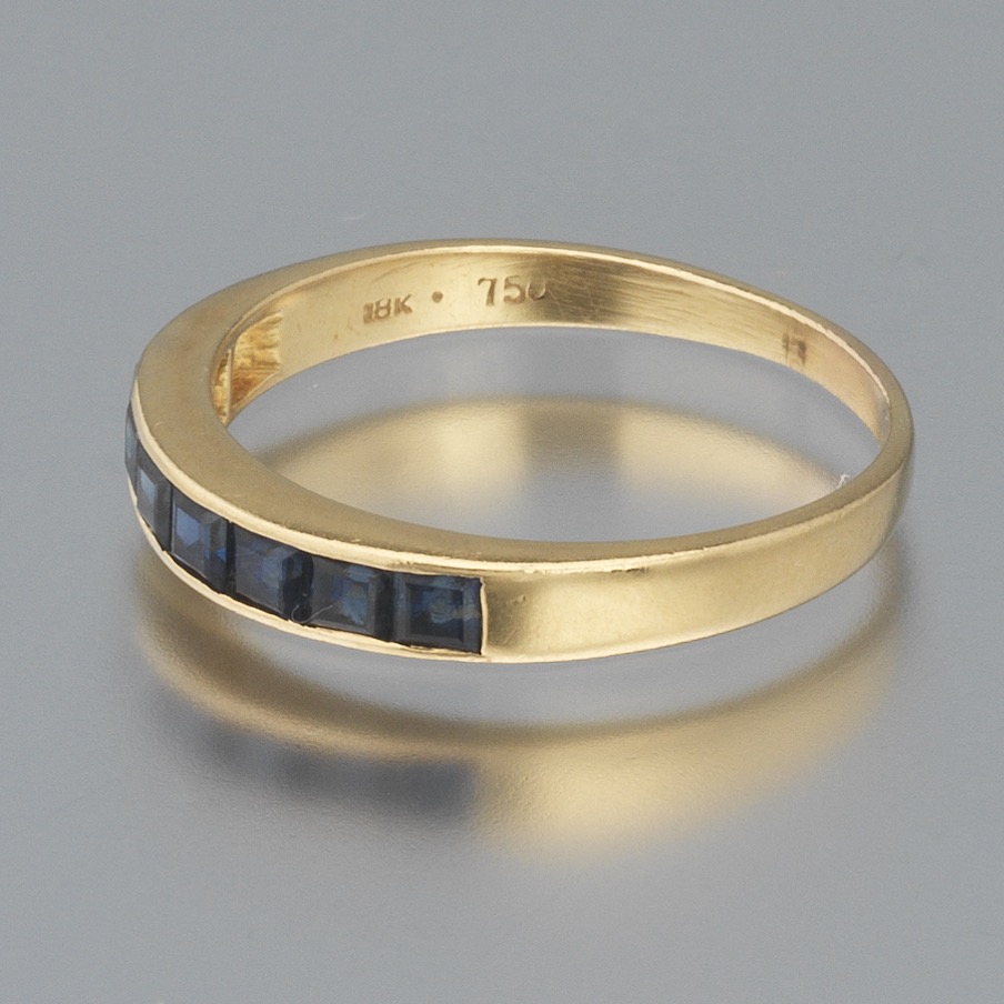 Ladies' Gold and Blue Sapphire Band - Image 6 of 6