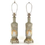 Pair of Italian Fornasetti Style Table Lamps
