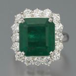 Ladies' 7.68 Carat Emerald and Diamond Ring, AIG Report