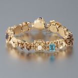 Victorian Style Gold Slider Bracelet with Gemtstones