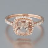 Ladies' Gold, Morganite and Diamond Ring