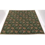 Near-Antique Rare Hand Knotted Portuguese Needlepoint Square Carpet, ca. 1940's
