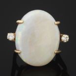 Ladies' Gold, Opal and Diamond Ring