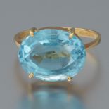 Ladies' Gold and Blue Topaz Ring