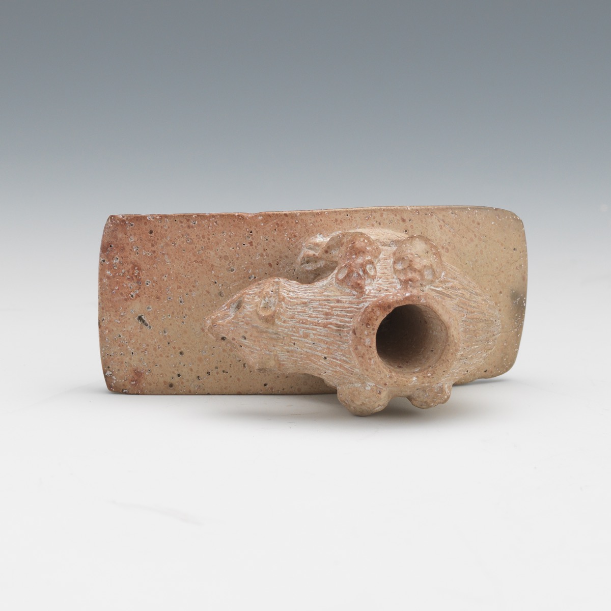 Carved Effigy Pipe of an Opssom - Image 6 of 7