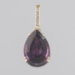 Ladies' 14k Gold, Amethyst and Diamond Pendant