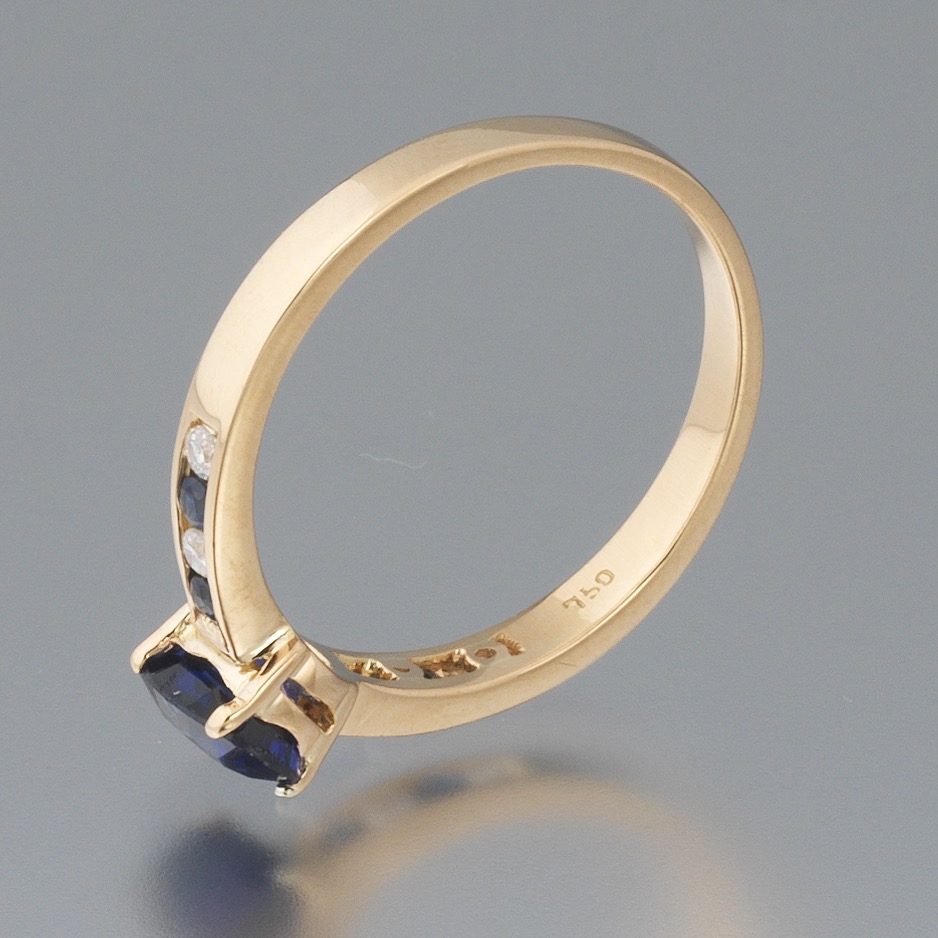 Ladies' Gold, Blue Sapphire and Diamond Ring - Image 6 of 7