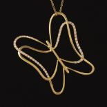 Ladies' Gold and Diamond Butterfly Slider on Chain