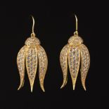 Pair of Diamond Blossom Drop Earrings