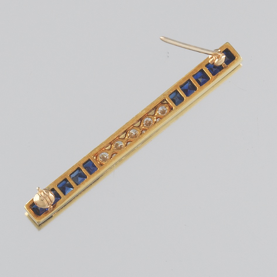 Sapphire and Diamond Bar Brooch - Image 7 of 7