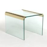 The Pace Collection "Waterfall" Glass and Brass Cocktail Table, Designed by Leon Rosen
