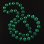 Ladies' 14-16 mm Malachite Bead Necklace