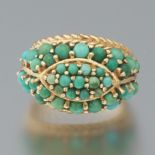 Retro Gold and Turquoise Cabochon Ring