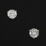 Ladies' Pair of Gold and 1.63ct Total Diamond Studs