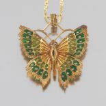 Ladies' German Gold and Plique-a-Jour Enamel butterfly on Fancy Chain