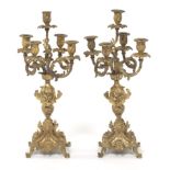 Pair of d'Ore Bronze Candelabra