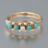 Ladies' Turquoise and Diamond Ring