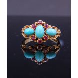 ANTIQUE TURQUOISE AND GEMSTONE RING