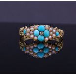 ANTIQUE TURQOISE AND PEARL RING