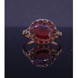 ANTIQUE GARNET CLUSTER RING