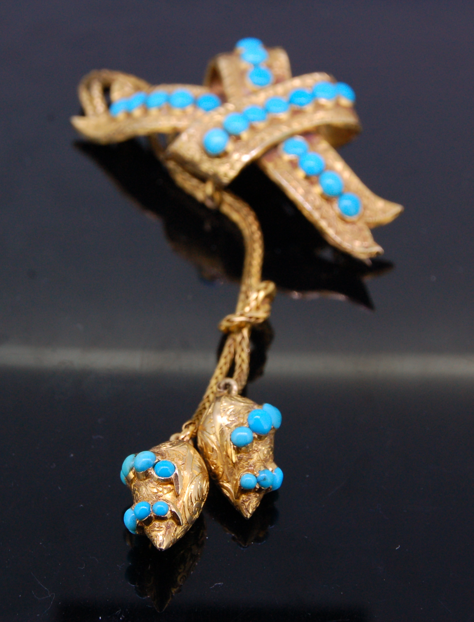 ANTIQUE TURQOISE DROP BROOCH - Image 2 of 2