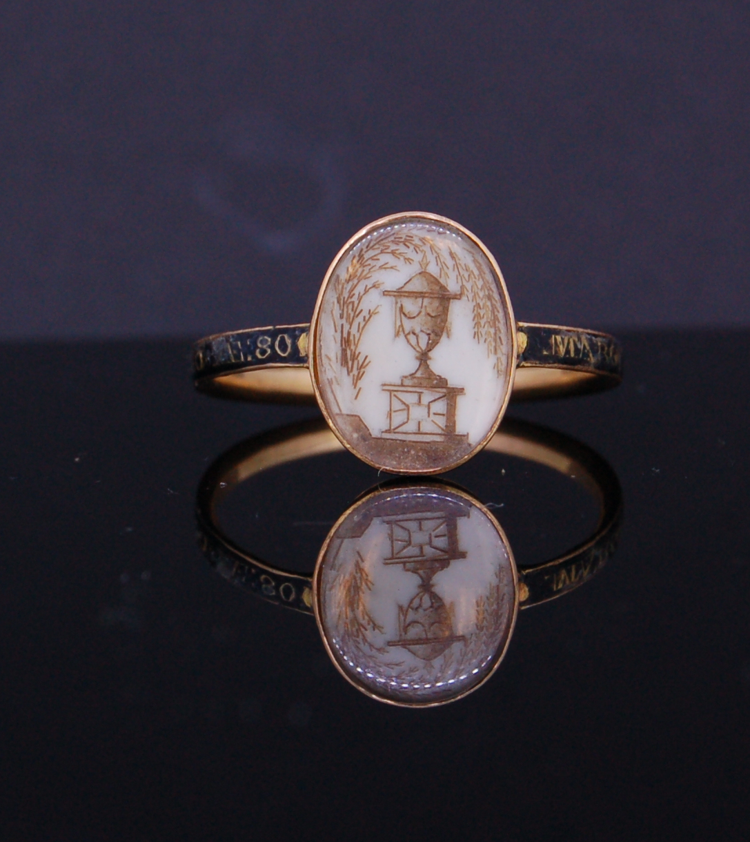 18th CENTURY ENAMEL MOURNING RING