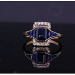 ART-DECO SAPPHIRE AND DIAMOND RING