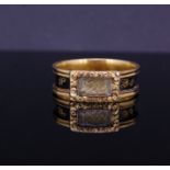 ANTIQUE ENAMEL MOURNING RING