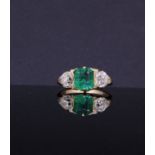 IMPORTANT 1.72 CT. COLUMBIAN EMERALD AND DIAMOND RING