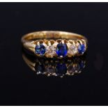 SAPPHIRE AND DIAMOND 5-STONE RING