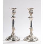 PAIR OF PLATED CANDLE STICKS