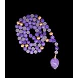 KAI-YIN LO, AMETHYST, ROCK CRYSTAL AND GOLD BEAD NECKLACE